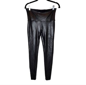 Spanx Faux Leather Look Black Leggings Size XL